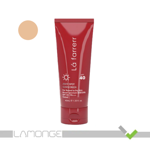 کرم ضد آفتاب SPF40 بژ روشن لافارر مخصوص پوست خشک و معمولی