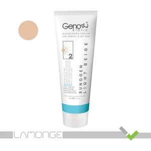 کرم ضد آفتاب SPF50 بژ روشن ژنوبایوتیک مناسب پوست خشک و معمولی شماره 2