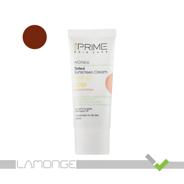 کرم ضد آفتاب SPF60 بژ طبیعی پرایم مناسب پوست چرب