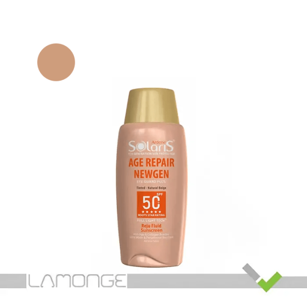 فلوئید ضد آفتاب SPF50 بژ طبیعی آردن سولاریس مدل Age Repair Newgen-min