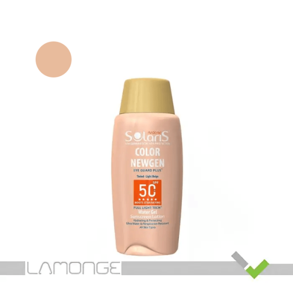 لوسیون ضد آفتاب SPF50 بژ روشن آردن سولاریس مدل Color Newgen مناسب انواع پوست-min