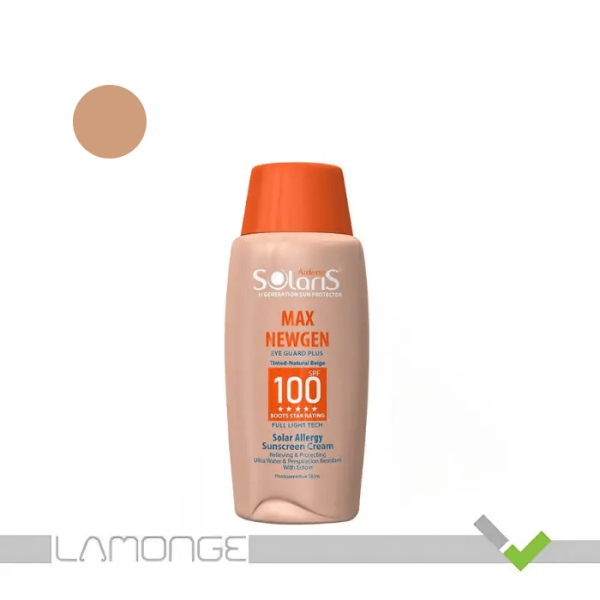 کرم ضد آفتاب SPF100 بژ طبیعی آردن سولاریس مدل Max Newgen مناسب پوست حساس