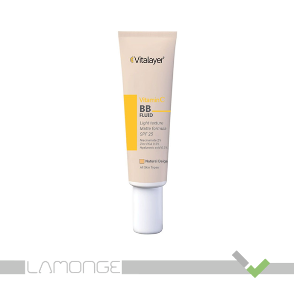 بی بی فلوئید ضد آفتاب SPF25 بژ طبیعی حاوی ویتامین C ویتالیر 50 میلی لیتر - Image 1