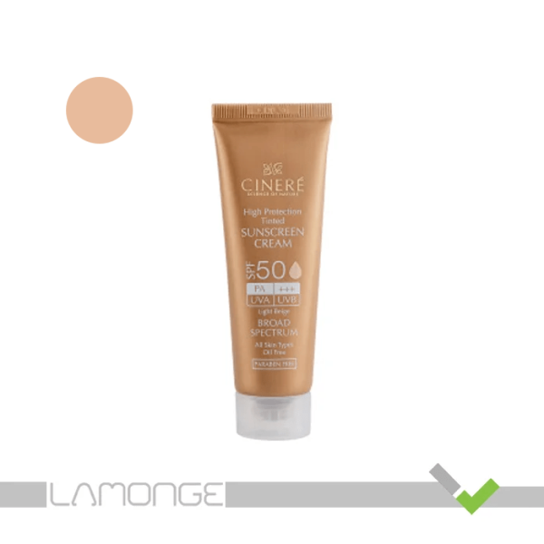 ضد آفتاب SPF50+ بژ روشن سینره حجم ۵۰ میلی لیتر