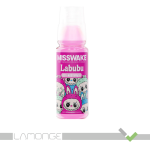 دهانشویه کودک میسویک طرح لبوبو صورتی با طعم توت‌فرنگی مناسب کودکان بالای ۶ سال