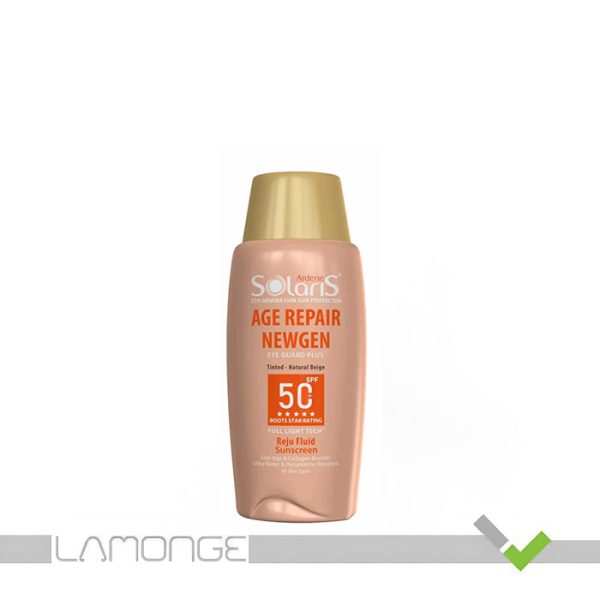 فلوئید ضد آفتاب SPF50 بژ طبیعی آردن سولاریس مدل Age Repair Newgen