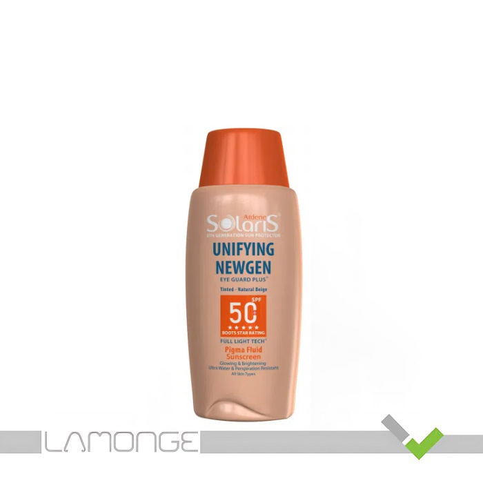 فلوئید ضد آفتاب SPF50 بژ طبیعی آردن سولاریس مدل Unifying Newgen