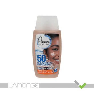 کرم ضد آفتاب SPF50 بژ طلایی مناسب انواع پوست پیکسل حجم ۵۰ میلی لیتر