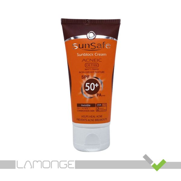 ضد آفتاب فاقد چربی آکنئیک بدون رنگ SPF50 سان سیف حجم 50 میلی لیتر - Image 1