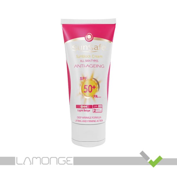 ضد آفتاب بدون رنگ ضد چروک SPF50 سان سیف حجم 50 میلی لیتر - Image 1