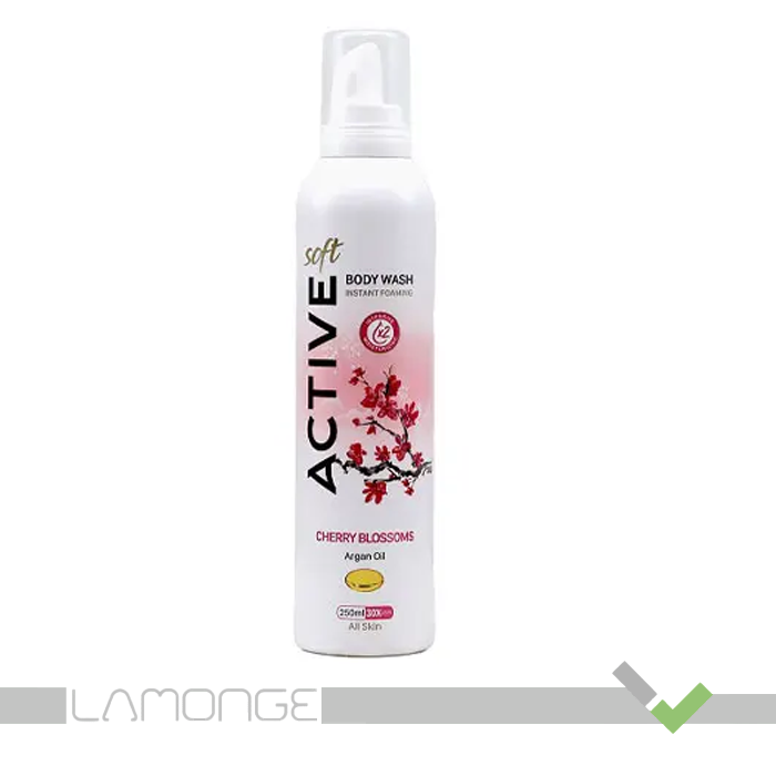 شکوفه اکتیدنت اسپری فوم بدن اکتیو حاوی روغن آرگان و رایحه شکوفه های گیلاس - Image 1