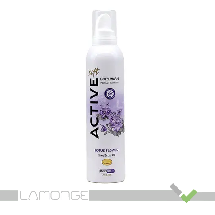 شی باتر اکتیدنت اسپری فوم بدن اکتیو حاوی روغن شی باتر با رایحه گل نیلوفر آبی - Image 1