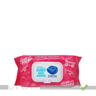 دستمال مرطوب کودک کالاندولا دافی بسته ۵۰ عددی