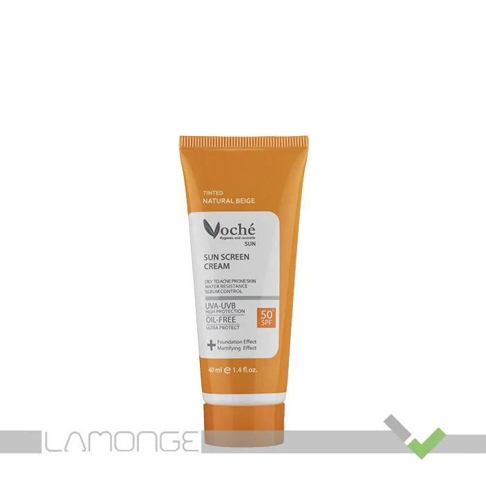وچهb-کرم ضد آفتاب رنگی SPF50 پوست چرب کرم ضد آفتاب رنگی وچه SPF50 مناسب پوست چرب حجم 40 میلی لیتر - Image 1
