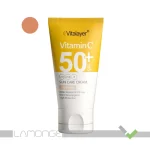 کرم ضد آفتاب SPF50 بژ کاراملی حاوی ویتامین C ویتالیر حجم 40 میلی لیتر