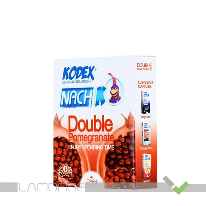 کدکسc-6260623332511 کاندوم تاخیری کدکس مدل Double Pomegranate بسته ۳ عددی - Image 1