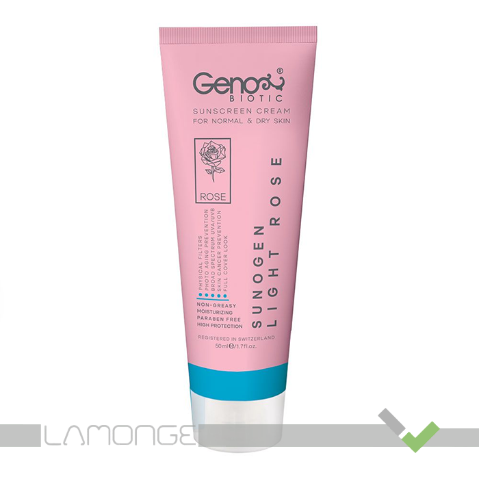 ژنو رز روشن ضد آفتاب رز روشن پوست چرب SPF50 ژنوبایوتیک - Image 1