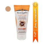 ضد آفتاب بژ طبیعی فاقد جاذب شیمیایی SPF50 سان سیف حجم 50 میلی لیتر