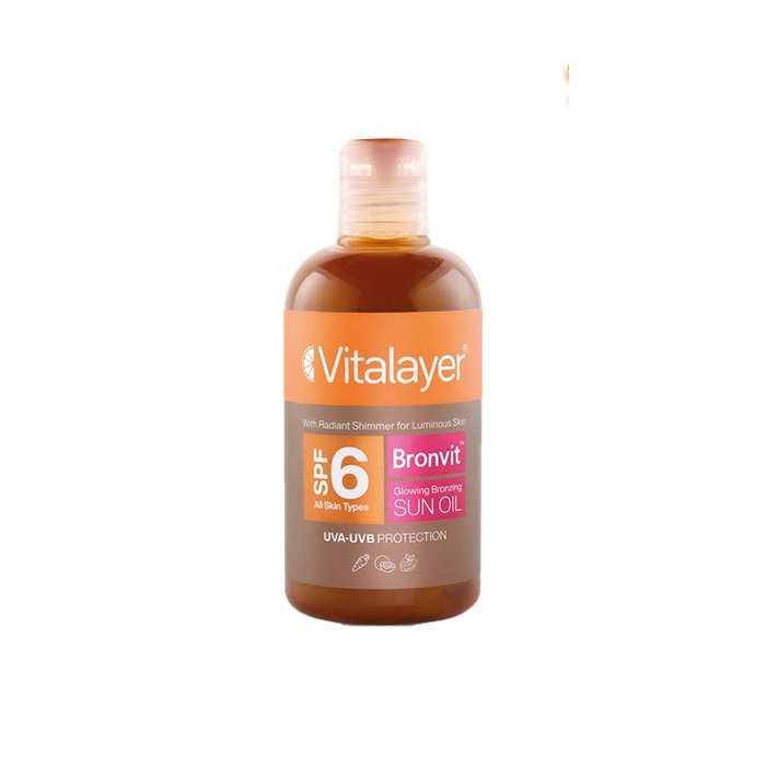 روغن شاین روغن آفتاب برنزه کننده اکلیلی بادی ویت (SPF6 (BronVit ویتالیر 250میل - Image 1