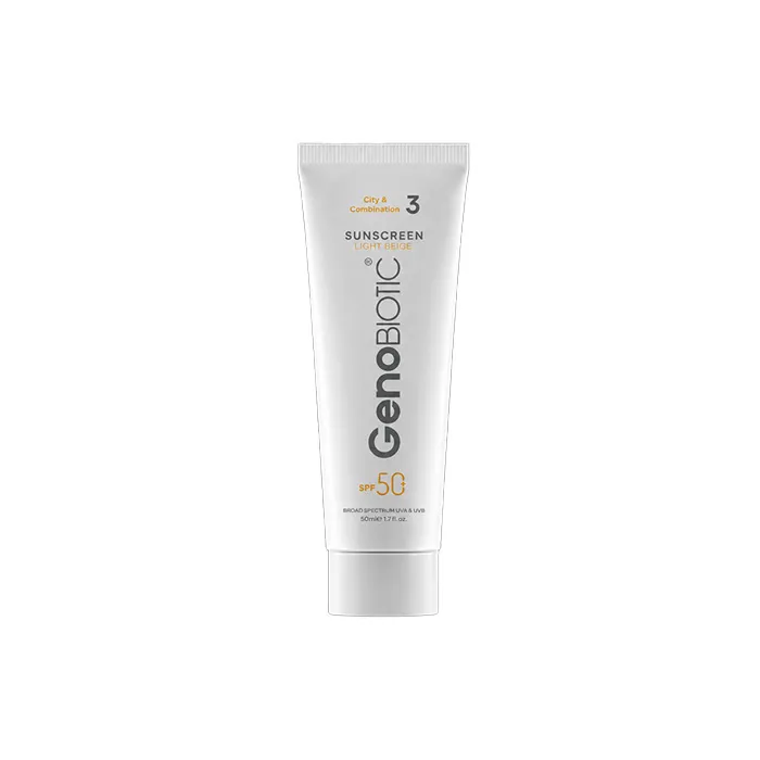 شاخص سانوژن_ کرم ضدآفتاب سانوژن رنگی SPF50 مناسب پوست چرب ژنوبایوتیک - Image 1