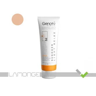 کرم ضد آفتاب SPF50 بژ روشن ژنوبایوتیک مناسب پوست چرب و مختلط-min