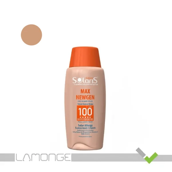 کرم ضد آفتاب SPF100 بژ طبیعی آردن سولاریس مدل Max Newgen مناسب پوست حساس